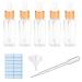 5Pcs Transparent Dropper Bottle 20ML Plastic Eye Dropper Bottles for Essential Oil Pipette Refillable - with Measured Pipette Funnel and Labels (White + Gold Cap) 20ml White + Gold Cap