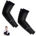 Siyingsaery 2 pairs of armrest uv protection black sun protection armlings men women slide -resistant sleeve arm sleeve elastic arm protection sun unisex anti uv arm protector for running basketball