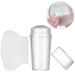 Clear nail art stamper silicone nail stamp nail jelly stamp with cap with scraper for DIY nail art tools accessories soft clear stamp for French smile line tools transparent