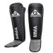 GROOFOO Muay Thai Shin Guards Kickboxing, Leg Instep Protection Pads PU Leather Training Guard for Kids Adults Boxing Martial Arts MMA Thai Muay Karate Sparring Black Medium