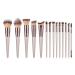 14-Piece Champagne Gold Makeup Brush Set - Premium Wood Handle Beauty Tools for Foundation & Eye Shadow - Buy Online on SooperMarket.com