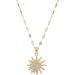 OralGos Rotating Cubic Zirconia Flower Pendant Necklace | Adjustable Choker Fashion Jewelry - International Shipping - Buy Online on SooperMarket.com