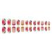 French Colored Flowers Short Square Fake Nails - 24 PCS, Glue on Nails for Women, Girls, Teens - with Glue Sticker and Nail File - Buy Online on SooperMarket.com