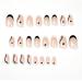 Black & White Swirl Almond Press On Nails | Full Cover False Nails | French Tip Heart Stick On Nails | Glossy Acrylic Nails for Women - Buy Online on SooperMarket.com