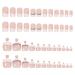 White Rhinestone French Tip Press on Toenails - 48Pcs Full Cover False Nails for Women - Buy Online on SooperMarket.com