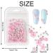 3D Flower Caviar Beads Nail Art Decals - White Pink Acrylic Charms with Pearl Beads for DIY Manicures - Buy Online on SooperMarket.com