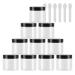 Tianzd 12 pieces small 50 ml transparent plastic empty cream can with black lid 50 g empty socket screw box tin cans cosmetic container crucible 6 pieces spatula transparent 50ml