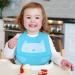 Vicloon Silicone Baby Bib 2PCS - Adjustable Waterproof Feeding Bibs with Food Catcher Pocket - Soft & Easy to Clean for Infant Toddler - Cat & Whale Blue - Buy Online on SooperMarket.com