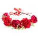 Wiwpar Red Rose Floral Crown Headband for Women - Adjustable Flower Hair Wreath Garland - Buy Online on SooperMarket.com