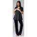 Happy Mama Maternity Nursing 3 Piece Nightwear Set - Graphite Melange & Black - Buy Online on SooperMarket.com
