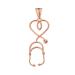 Fine 14k Rose Gold Heart-Shaped Stethoscope Pendant