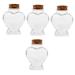 Zerodeko 4pcs Glass Heart Shaped Bottle Terrarium Wedding Decorations Decorative Wishing Bottle Glass Container with Lid Glass Jars Wishing Jar Origami Craft Bottle Glass Bottle Cork As Shownx4pcs 8.50X6.00X4.00CMx4pcs