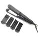 Hair Crimper Professional Crimping Iron and Straighter with Heat Resistant Glove Adjustable Temperature Dual Voltage 4 Interchangeable Ceramic Plates (Black)