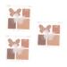 Baluue 3pcs Eyeshadow Palettes Pink Plastic Eye Makeup Plate Eye Shadow Palette Eye Shadow 6.50X6.50X1.00CMx3pcs Multix3pcs