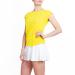 Sportkind Girls & Women Tennis Padel Fitness Sports T-Shirt Loose Fit Breathable UV Protection UPF 50+ Short Sleeve S Yellow