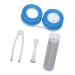 Contact Lens Case Kit Dustproof Waterproof Cute Little Duck Portable Plastic Material Contact Lens Box with Wearing Stick for Travel for Woman Blue