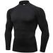 Men's Compression Shirts Long Sleeve Athletic Workout Tops Gym Undershirts Active Sports Baselayers Black Medium