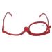 Jiawu Magnifying Makeup Glasses Eye Makeup Glasses for Women Flip Up Magnify Eye Makeup Glasses Single Lens Rotating Glasses Women's Makeup Essential Tool for Women Red (+3.00)