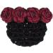 Rose Spring Clip Fine Net Navy Blue Bun Cover | Lace Hair Bun Bow Crochet Snood Hair Accessories for Women - Buy Online on SooperMarket.com