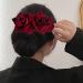 Rose Hair Clip Comb for Women - Burgundy Flower Hairpin for Wedding, Brides, Girls - Dark Red Hair Accessory - Buy Online on SooperMarket.com