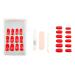 Ardell Nail Addict - Cherry Red | 24 Press-On Artificial Nails Set with Glue & File | Stunning Long Red Fingernails for Easy Application - Buy Online on SooperMarket.com