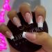 diduikalor Press on Nail Short Square Fake Nails Medium French Glitter White Tip Glue on nails with False Nails GlossyArtificial Stick on Nails Full Cover Static Nails for Women 24Pcs W325