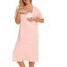 Jecarden Women's Maternity Nightgown - Short Sleeve Hospital Childbirth Sleepwear - Buy Online on SooperMarket.com
