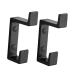 OSALADI 2pcs Up and Down Double Hook 2 Metal Clothes Home Storage Hook Towel Rack Double Fork 8.7x3cm Black