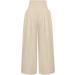 TUNUSKAT Women's Cotton Linen Wide Leg Palazzo Pants with Pocket - Medium, Khaki - Buy Online on SooperMarket.com