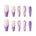 RikView Long Coffin Acrylic French Press on Nails - Bling Purple Nude Fake Nails - Buy Online on SooperMarket.com