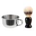 JISADER Men Beard Hair Shaving Brush with Mug Bowl Soap Salon Tools