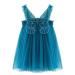 PythJooh Baby Girl Tulle Dress Toddler Girl Sleeveless Butterfly Wings Tutu Princess Dress Daisy Stars Sundresses for 0-4Years 6-9 Months Butterfly Wings Peacock Blue