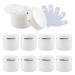 Tianzd 10 piece of empty Small 30 ml white plastic screw socket Crochen tin can gel tap with silver band lid cosmetics container ointment cosmetic container empty box with 5 pieces spoon 30ml