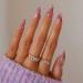 RikView French Tip Press on Nails Meduim Acrylic Nails Almond Fake Nails Nude Nails Purple Stick on Nails 24 PCs/Set Medium Almond Purple