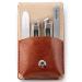 Manicure set men 4PCs nail clip set manicure set with leather case gift for nail clippers stainless steel with nail-knob nail file 4-piece set