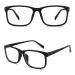 GQUEEN Large Frame Horn Glasses Without Prescription Fake Glasses Nerd Glasses Women Men UV400 PE1 2 Matt Black