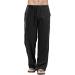 Pants men casual loose fit leisure pants beach pants cotton pants light yoga pairs of loose summer fabric trousers for men m black