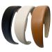 3 Pack Leather Headband for Women Wide PU Padded Headband Fashion Comfy Headbands Hairband for Women and Girls 3 Pack-C