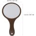 Beaupretty Handheld Makeup Mirror with Yellow Wood Handle - Portable Retro Vanity Pocket Mirror for Women - Outdoor Travel Mirror - 29.7x16.7cm - Buy Online on SooperMarket.com