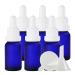 Zeoabsy 6 pieces 15 ml frosted blue glass pipette bottle with white originality lock pipette ring empty clear glass bottle glass pipette drip bottle for essential oils aromatherapy 15ml blue