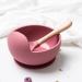 Suction Bowl & Bamboo Spoon Weaning Set | Food Grade Baby Feeding Bowls & Spoons | BPA Free Silicone Children Tableware - Buy Online on SooperMarket.com