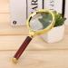 70mm 10X Handheld Magnifying Glass Shatterproof Reading Magnifier Real Glass Magnifying Lens with Imitation Mahogany Handle for Science Reading Book Inspection - Buy Online on SooperMarket.com