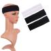 MapofBeauty 3 Pack Yoga Headbands Stretchy Cotton Head Band Hairwarp Sport Running Exercise Gym (Black and White)