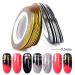 AnHua 2Pcs Gold & Silver Nail Striping Tape for Nail Art Decoration - Thin Line Sticker Rolls - Buy Online on SooperMarket.com