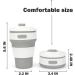 2Pcs Silicone Collapsible Travel Cup Set | Foldable Drinking Cups with Lids for Adults & Kids - Portable Camping Cups | Reusable & Leakproof Silicone Cups - Buy Online on SooperMarket.com