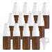 ZEOABSY 12 Pieces 10 ml Brown Lotion Bottles with White Pump 10ml Empty PET Plastic Lotion Pump Bottle Cosmetic Gel Travel Container for Cosmetic Make up Cleaning + 2 x Funnel Brown 10ml