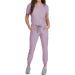 Medgear Fleur Women's Lavender Stretch Scrub Set - Zip Chest Pocket Top & Jogger Pants - Small - Buy Online on SooperMarket.com