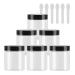 Tianzd 6 pieces small 80 ml transparent plastic empty cream can with black lid 80 g empty socket screw box tin cans cosmetic container crucible 6 pieces spatula transparent 80ml