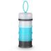 Vicloon Baby Milk Powder Dispenser Portable 4 Layers 120ml per Layer Translucent compartments Kids Baby Storage Container Stackable Pots Milk Powder Dispenser & Snack Storage Container Gray & Blue