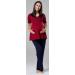 Happy Mama Women's Maternity Nursing 3pcs Nightwear Set - Crimson & Navy - Buy Online on SooperMarket.com